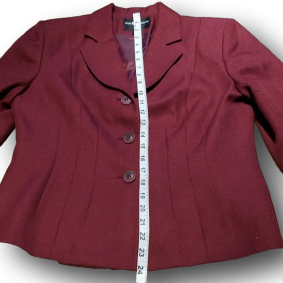 SAG Harbor Suit Petite Cranberry Red Blazer Size 12P - Picture 14 of 15